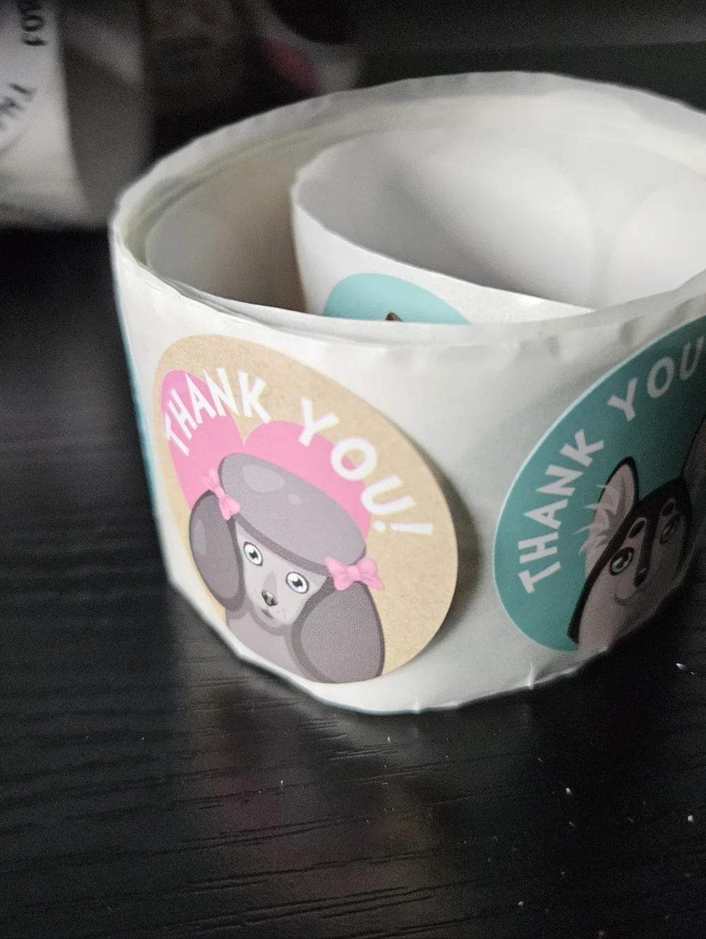 Colorful Dog Thank You Stickers